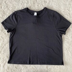 ❤️ Lululemon Classic-Fit Cotton-Blend Tee Shirt Black Size 6 NWOT